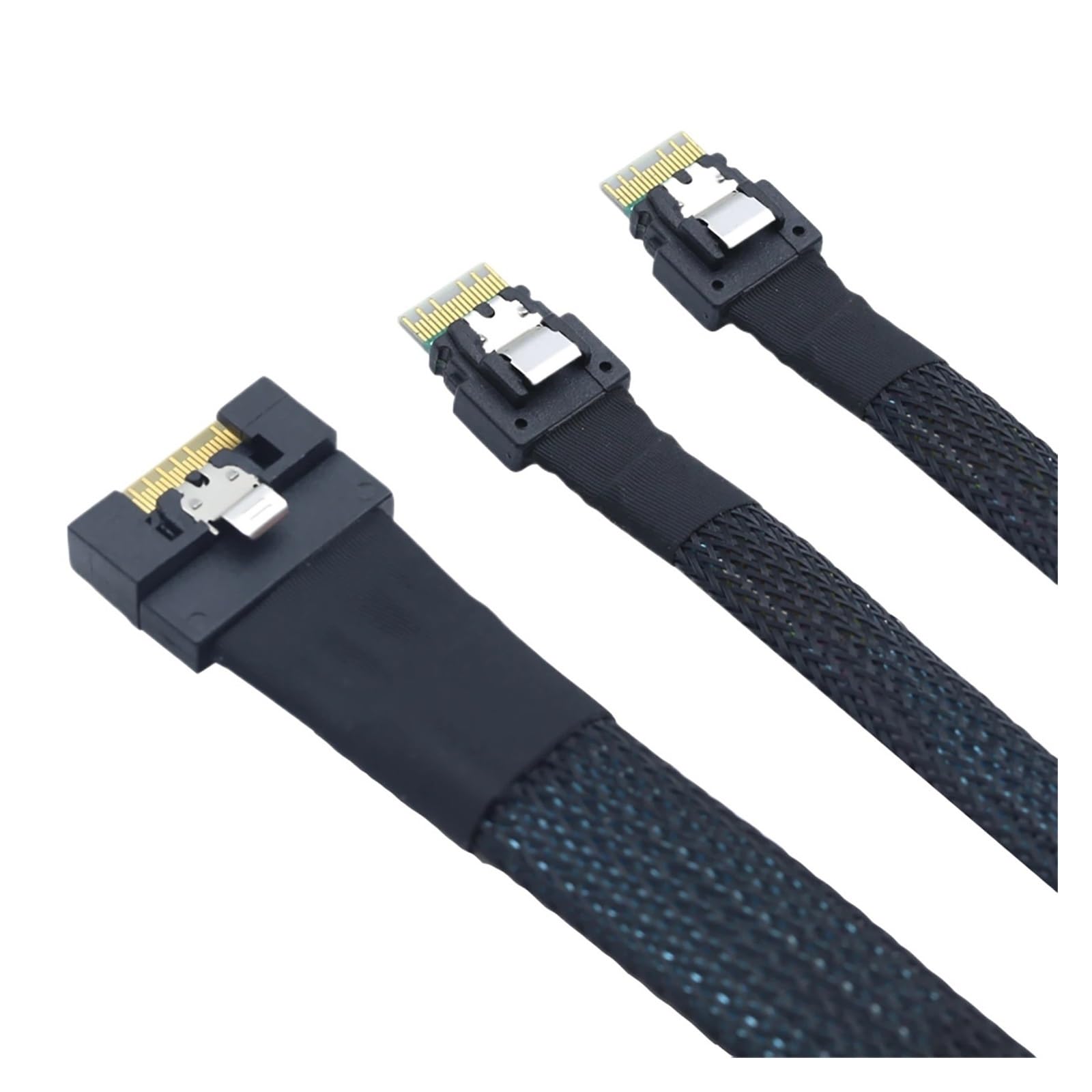 Câble adaptateur fin S*A*S SFF-8654 8i 74 broches vers MI NI S*A*S HD SFF-8654 4i 38 broches 0,8 m
