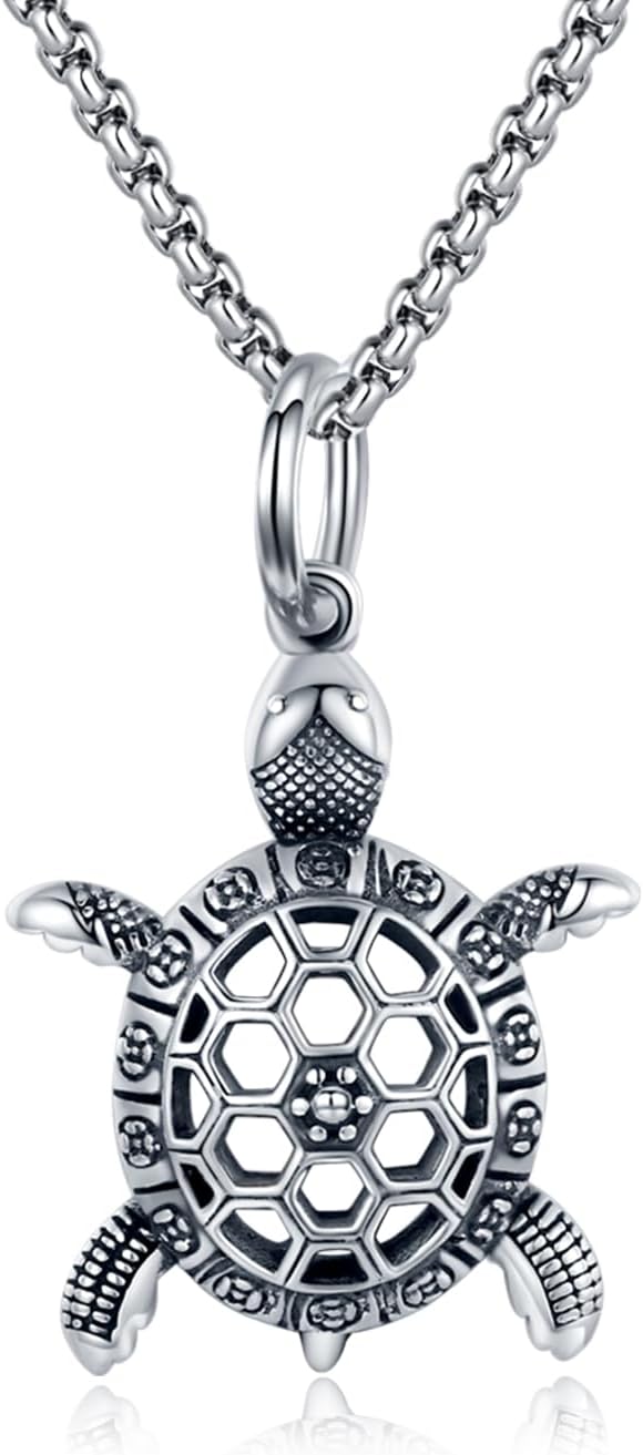 YueYuan Sea Turtle Necklace 925 Sterling Silver Turtle Pendant Animals