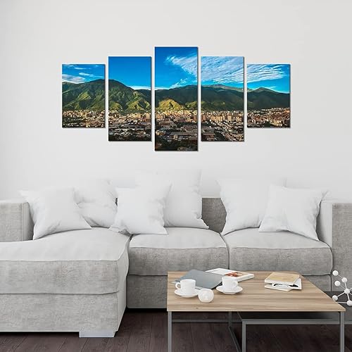 Miniatura 3 de HPUXSYIO Art - Póster artístico de pared de 5 piezas, arte de paisaje, Parque Nacional El Ávila, pintura en lienzo, póster de arte de pared para