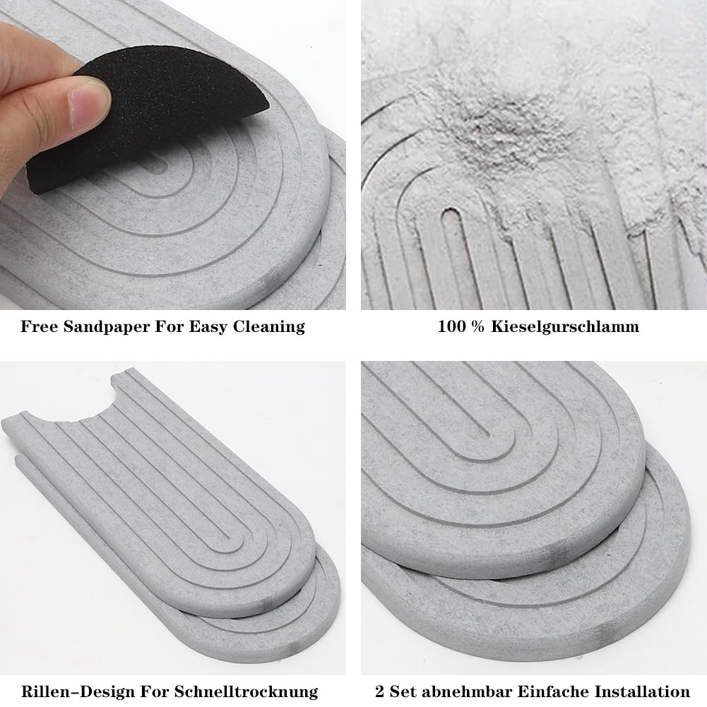 Tapis égouttement Lot De 2 Tapis Absorbants Machine à Café - 40x50cm - Anti-dérapant Cuisine & Salle De Bain Tapis Absorbant Cuisine Salle Bain