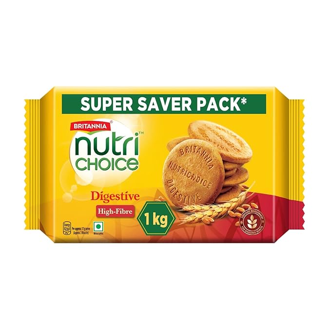 Britannia NutriChoice Digestive High Fibre Biscuits | 0% Maida