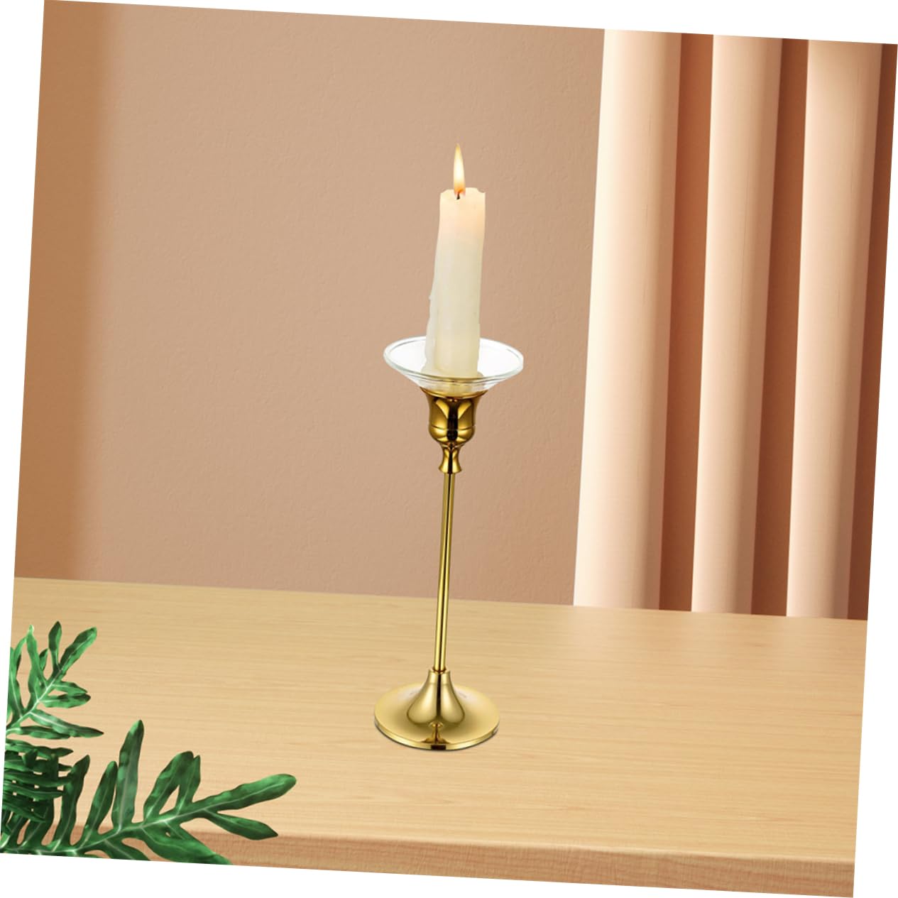 MAGICLULU Anillos de Vela de Vidrio Diseño Minimalista y Simple 6 Piezas Reutilizables para Protección de Cera y Redondos Ideales para Fiestas y Iglesias