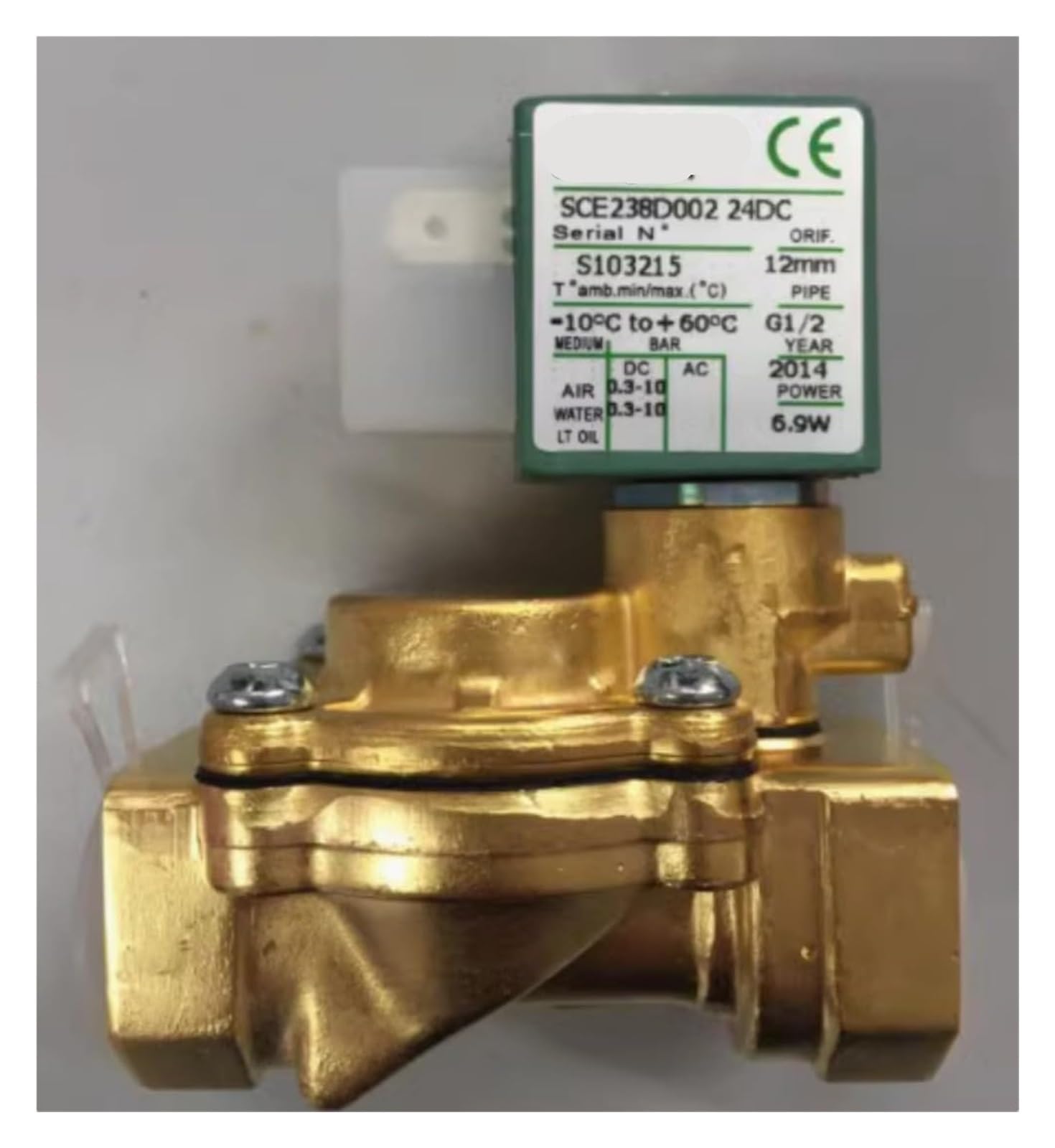 Électrovanne eau deux voies SCE238D002 DN10 vanne fermeture automatique