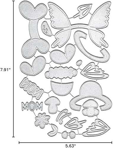 Troqueles de metal de gnomo de mariposa de primavera, tarjetas de papel para decoración de gnomos de mariposa, plantillas de corte para