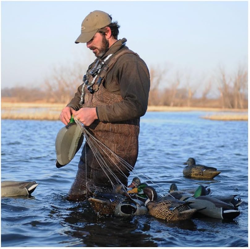 Avery GHG QuickRig Texas Rig Decoy Anchor System with 400 lb Mono Line, Floating Carabiner & Duck Egg Weights for Waterfowl Hunting