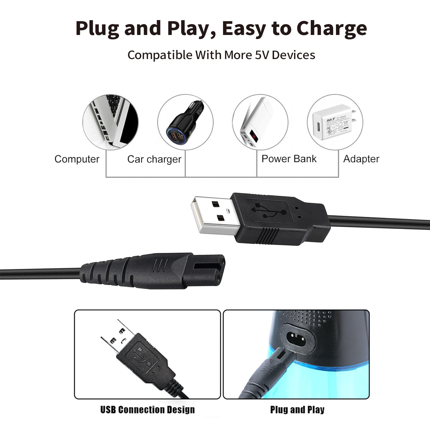 Cavo Di Ricarica USB Per Idropulsore Caricatore Di Ricambio - Foto 8