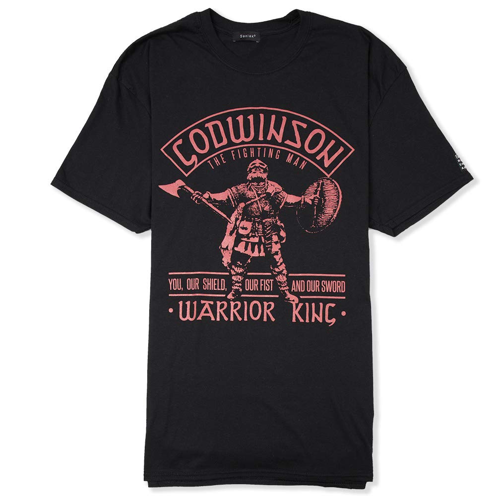 Senlak Men's Black Harold Godwinson Warrior King Anglo-Saxon T-Shirt (Xx Large, )