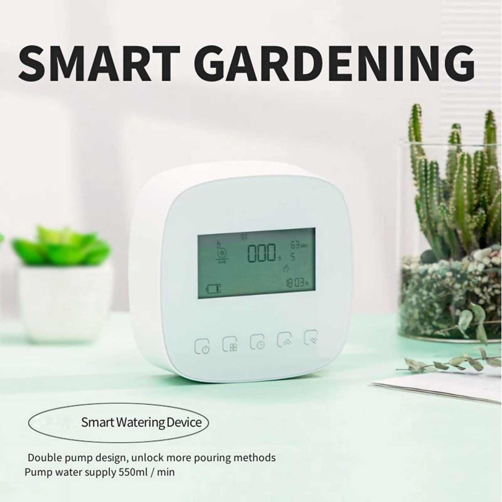 Kavolet Sistema di irrigazione automatico, Centralina per irrigazione, Wi-Fi/Voce/Controllo manuale Tempo di irrigazione programmabile, Pannello solare/Ricarica USB, Compatibile con Alexa Google Home