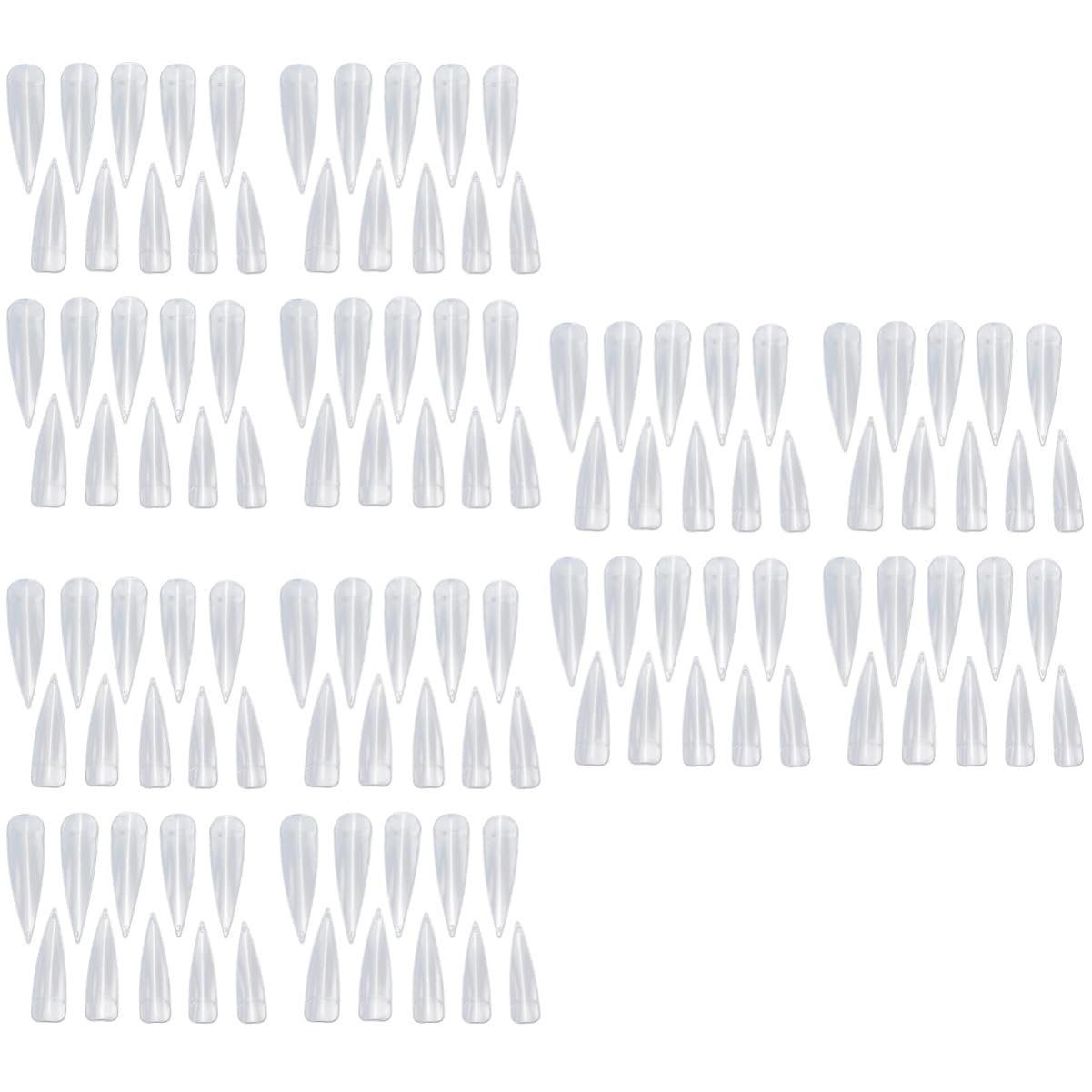minkissy 1500pezzi Punte Unghie Trasparenti Lunghe Per Nail Art e Salone Accessori Per Ricostruzione Unghie Facili Da Applicare e Modellare