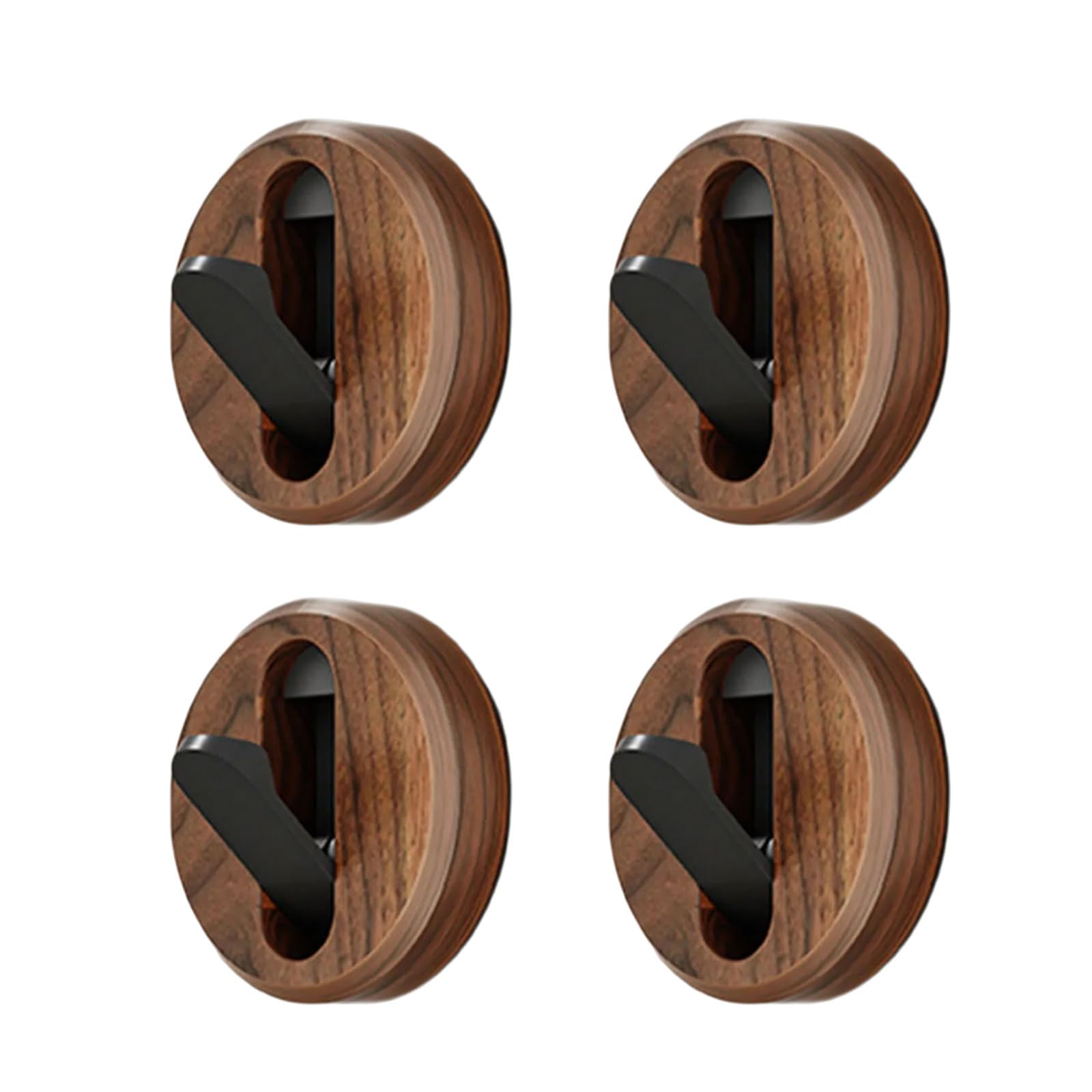 NVOQILIN Multipurpose Walnuts Hooks 4Pcs Seamlessly Blends with Any Room Decors When Not in Use Clothes Hanging Hooks Hardwood Hangers