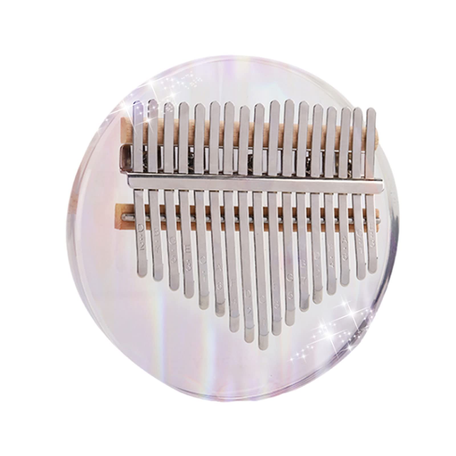 Suono Squisito Materiale Acrilico Trasparente per Pianoforte a 17 Tasti, Corpo Trasparente per Pianoforte a Dita Solide, Regali per Principianti Adulti (a Forma Rotonda) Facile da Giocare