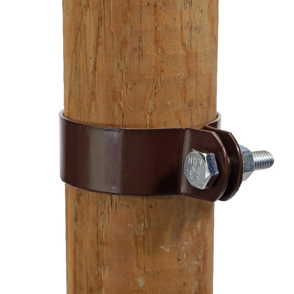 HaGa® Strebenschelle rund Ø 6cm - 50 Stück Befestigungsschellen für Zaunbau in braun