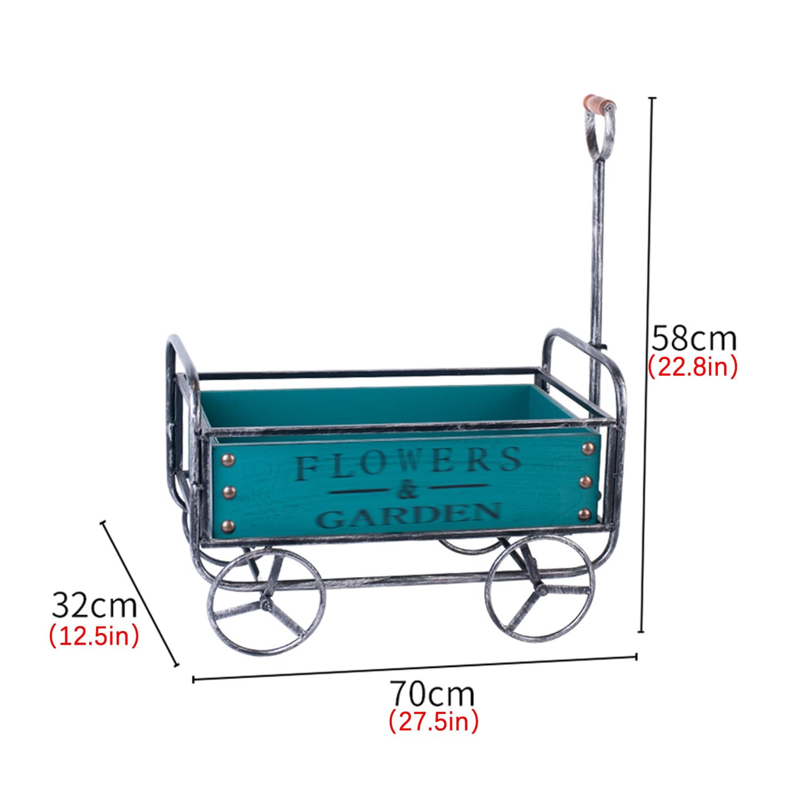Taczka Ogrodowa, Metalowa WóZek Ogrodowy, Retro I Stary Design,Taczka Ogrodowa CiężKa, 4 Koła WóZek RęCzny, Na Podwórko, Gospodarstwo Rolne, Plażę, Trawnik, Na Zewnątrz(Yellow)