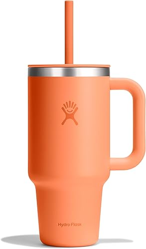 Miniatura 33 de Hydro Flask - Vaso de viaje con asa, tapa y pajilla, acero inoxidable térmico, 32 onzas, color azul
