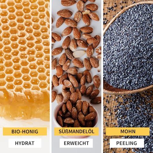 Bee Nature - Bio-Honig Seife mit Seifenschale Biologisch Abbaubare - Outdoorseife für Männer Damen - Camping Seife Travel Soap - Peeling, Feuchtigkeitsspendend - für Alle Hauttypen Geeignet - 100g – Bild 4