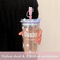 Vista 3 de 6 fundas de popote compatibles con vasos Stanley de 40/30 onzas, reutilizables y bonitos protectores de tapas de silicona para popotes Stanleys