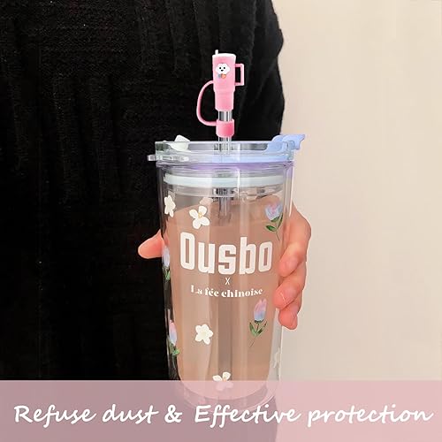 Miniatura 3 de GAISHION 9 fundas para popotes compatibles con vasos Stanley de 4030 onzas, protectores reutilizables de silicona para popotes Stanley de 0.4