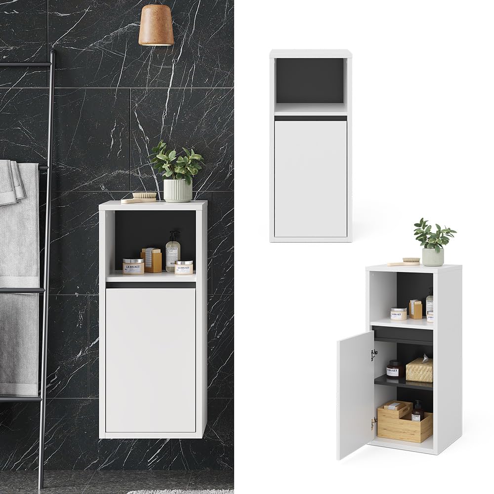 Vicco Meuble Salle de Bain Viola, Blanc, 38x80cm