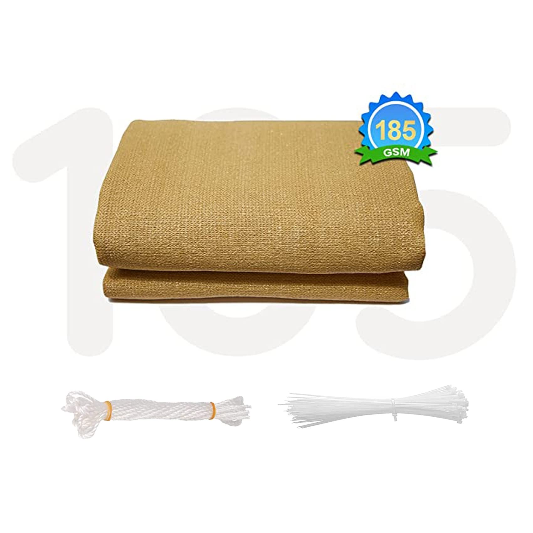 Sonnensegel Wasserdicht 1.2 x 3.8 cm Windschutz und Sonnenschutz Schattiernetz Gewächshaus Sonnensegel mit Ösen und Befestigungsseile für Balkon Garten Terrasse, Creme Farben