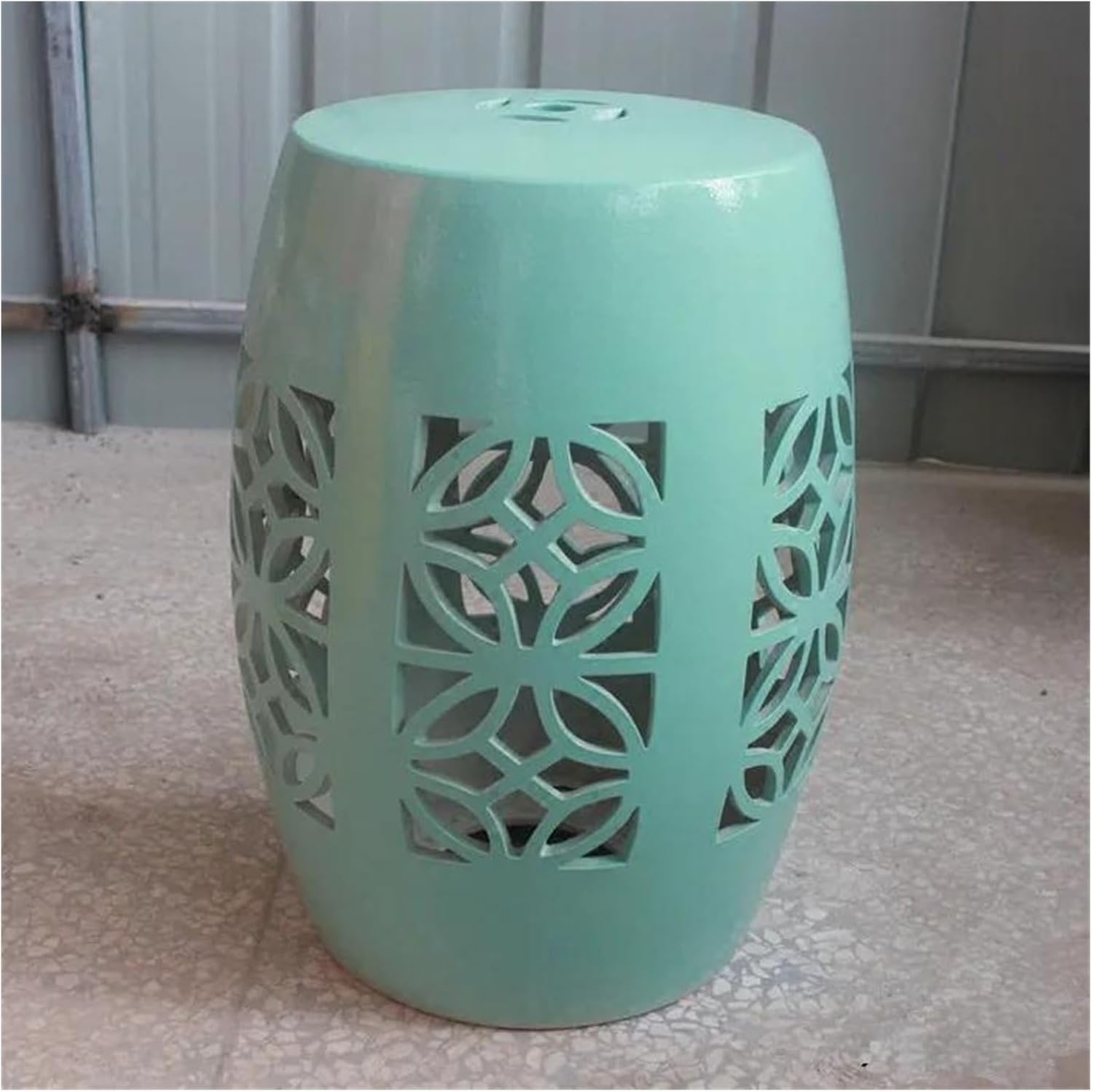 Decorative Garden Stools, Ceramic Stool Painted Antique Pastel Peony Flower Ceramic Stool Courtyard(A)