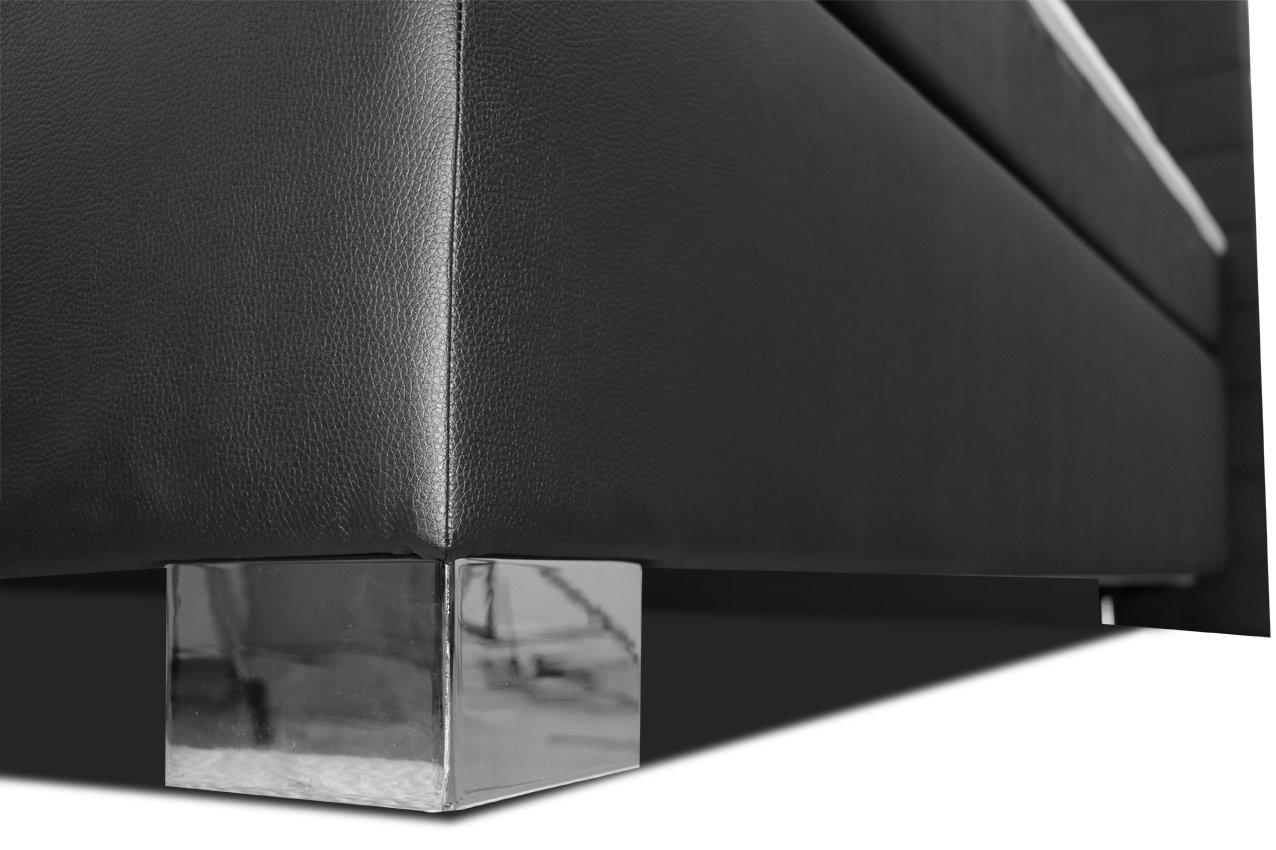 Boxspringbett ROM II 200x220 cm Kunstleder Schwarz Sondermaß Überlänge 200 x 220 cm Sondergröße (200 x 220 cm)