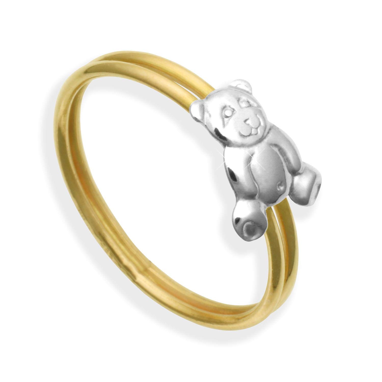 Kinderring mit Teddy Bär 14 Karat Gold 585 Ringweite 53 (Ø 16.9mm) Art. 850021