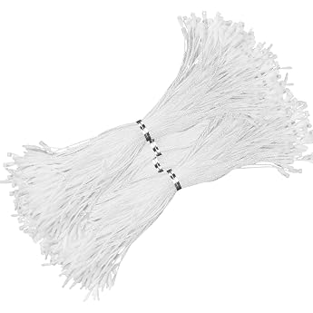 Pack of 1000 Hanging Labels String Clothing Hang Tag String Clothing Tag Rope String Price Lock Tags with Snap Closure for Jewellery Luggage Accessories Brand Sign 19.5 cm White