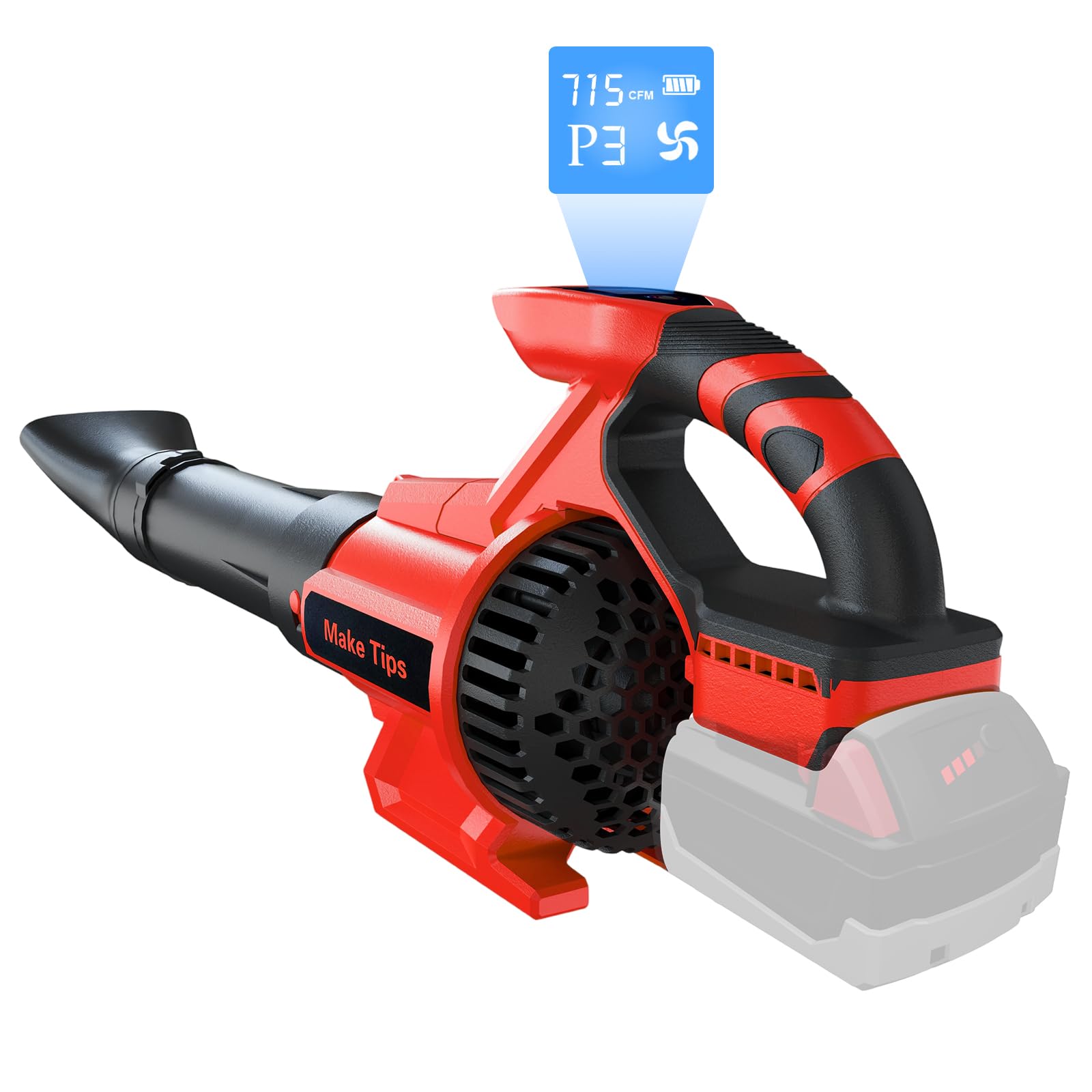 Souffleur de feuilles sans fil pour batterie Milwaukee M18 (outil uniquement) – Puissant moteur sans balais offrant jusqu'à 715 CFM et 240 km/h, contrôle d'affichage LED à 3 vitesses, design léger