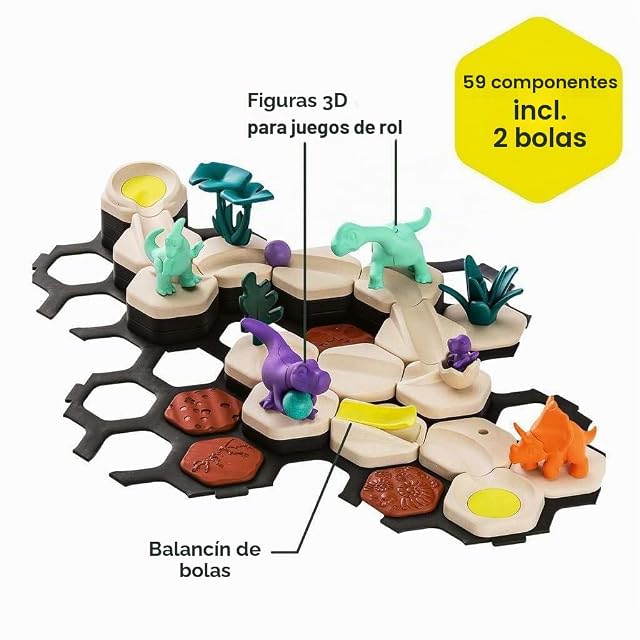 Foto 7 de 8 de Ravensburger - GraviTrax Junior Dino Starter Set S, Pista canicas 59 pz, 3+