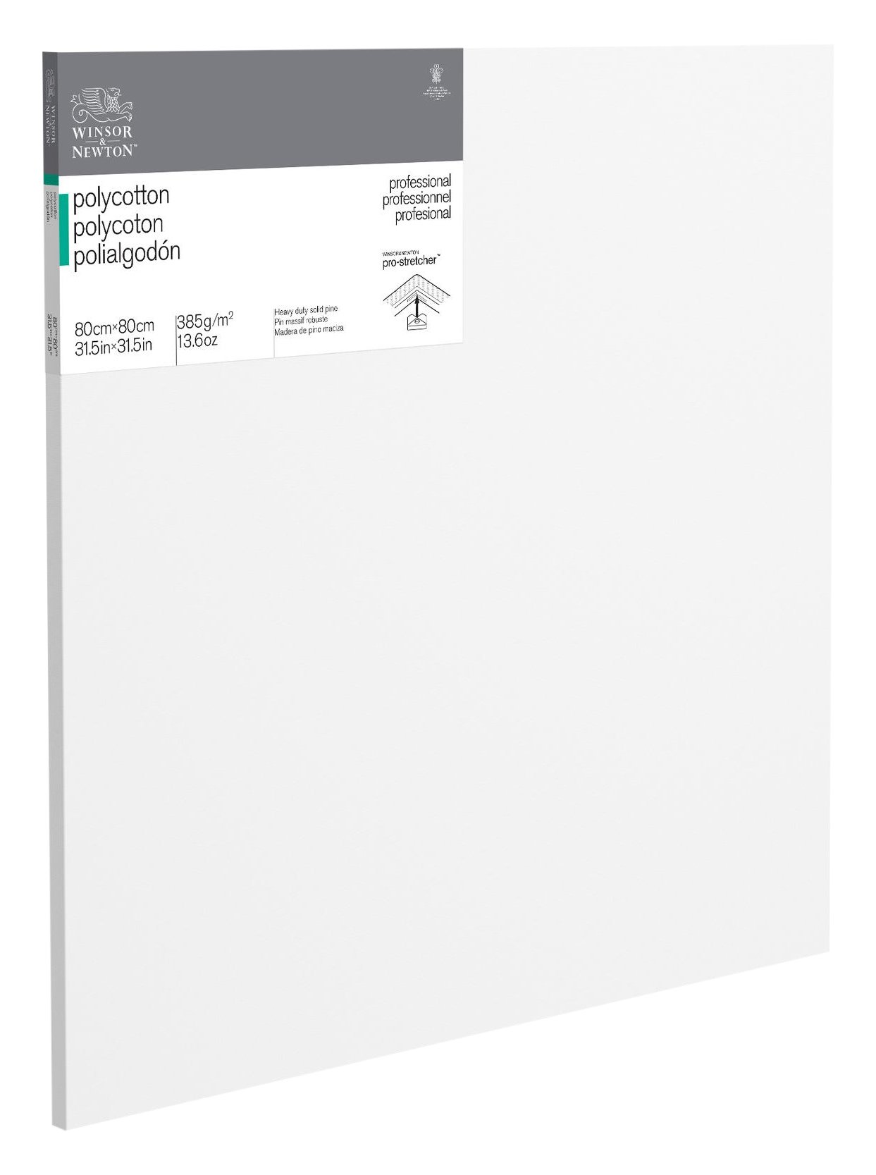 Winsor & Newton 6206042 - Keilrahmen " Professional " 3-fach grundiert 385 g/m², Leistendicke 21 mm, Baumwollmischgewebe - 80 x 80 cm