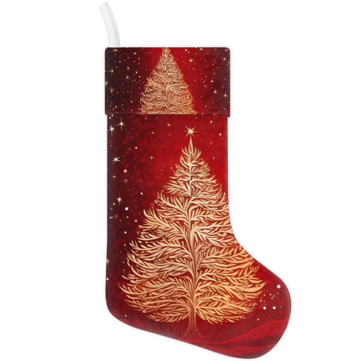 Christmas Stockings, 17.7in Christmas Tree Xmas Stocking Gift Treat Bags Glitter Tree Xmas Stocking Hanging Ornaments for Xmas Party Gift Filler Fireplace Christmas Tree Decoration