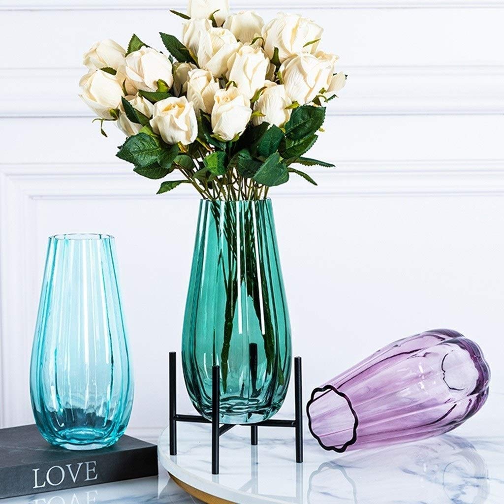 Amazon｜色ガラス花瓶、水耕花瓶室内装飾花瓶多くの色が利用可能高さ