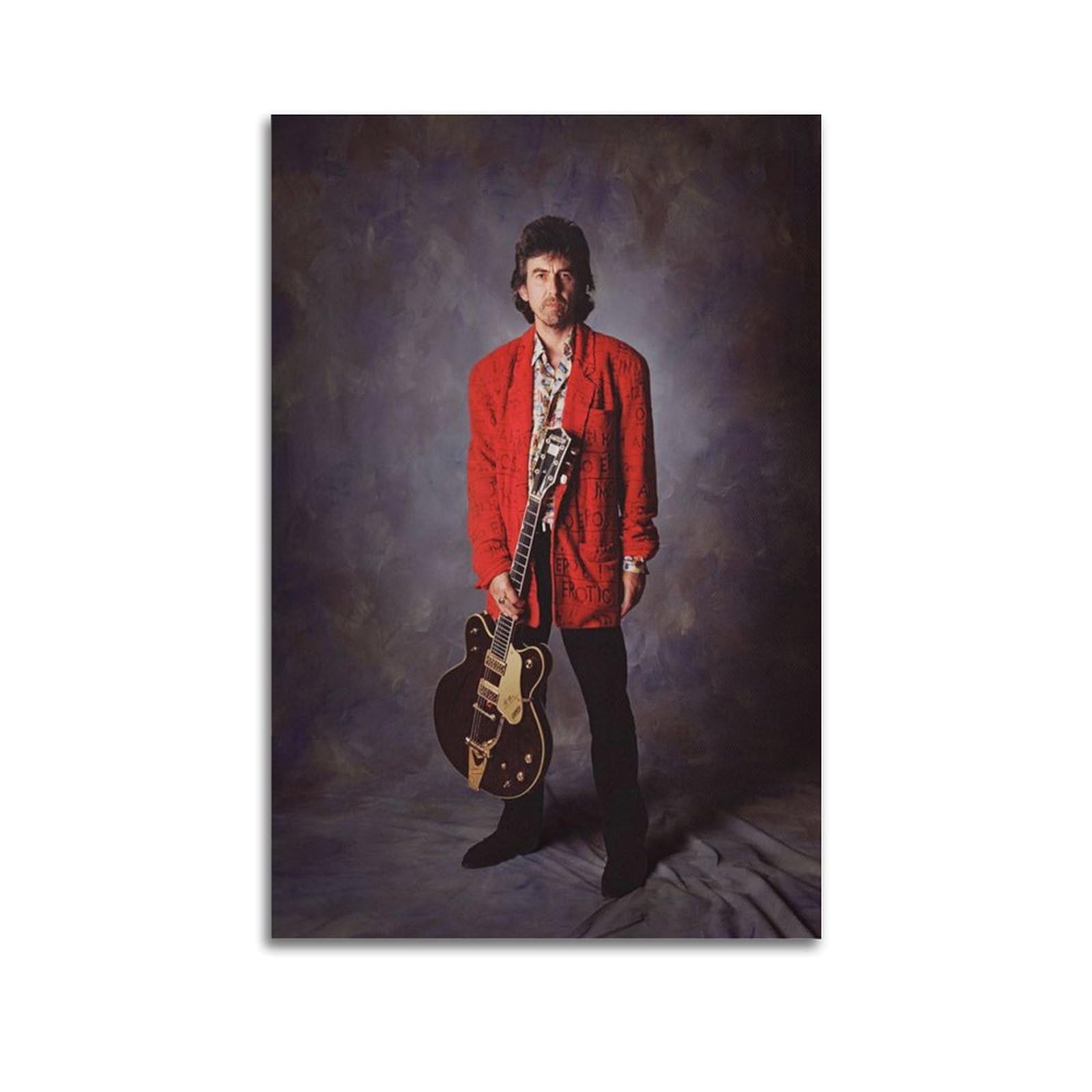 Tesuxyehh Unframe-Style Guitarist Poster George Harrison Poster Decorative Painting Canvas Wall Posters And Art Picture Print Modern Family Bedroom Decor Posters 08X12inch(20X30cm)