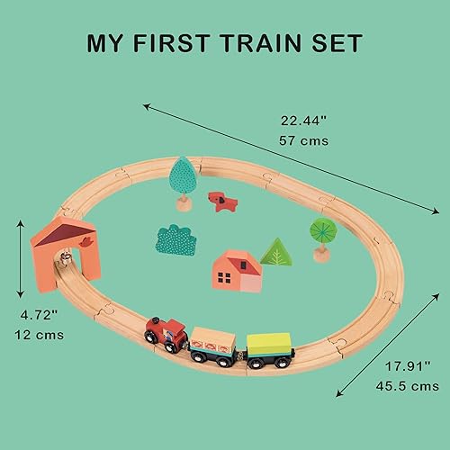 Miniatura 7 de My First Train Set All Aboard para diversión, 22.44 pulgadas de longitud, juego imaginativo, creativo, niñas, niños