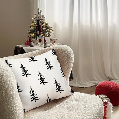 Miniatura 4 de AACORS AA313-18 - Funda de almohada de Navidad de 18 x 18 pulgadas, decoración de árbol de Navidad, decoración de casa de campo, para el hogar,