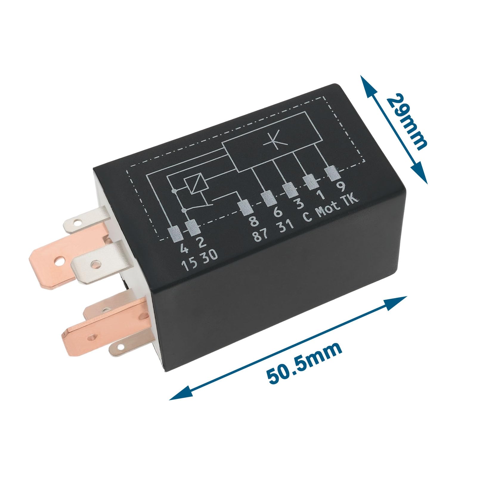 EMSea Przekaźnik pompy paliwa 7-pinowy, zamiennik 1J0906383B 1J0906383C 1J0906383, 12 V, 40 A, kompatybilny z Audi TT, kompatybilny z VW BORA