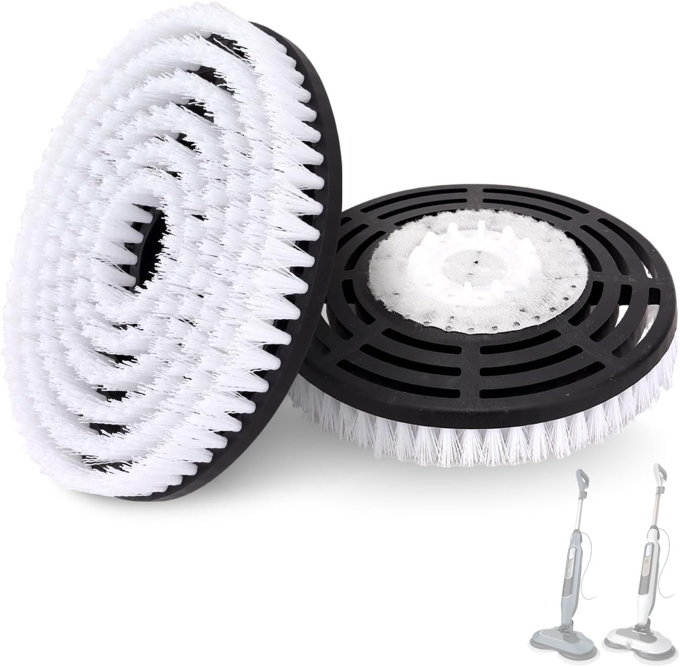S7000 Upgraded Scrub and Steam Mop Brush Heads for Shark Steam Mop S7001, S8201, S7201, S7000AMZ, S8001, S7001TGT, S7005, S7020, etc - Replacement Mop Head for Deep Cleaning Hard Floors (White)