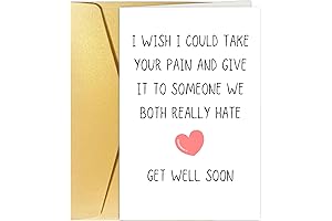 CUNCUN Get Well Soon Card, Thoughtful Caregiver Card, "This Is the Thanks I Get"