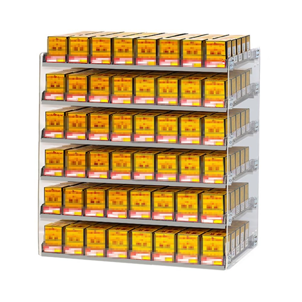 Sigaretta Espositore, Trasparente Appeso al Muro Scrivania Portasigarette Scaffale del Supermercato con Spingisigarette Automatico Portafumo Multistrato(44x16x55CM/17x6x22IN)