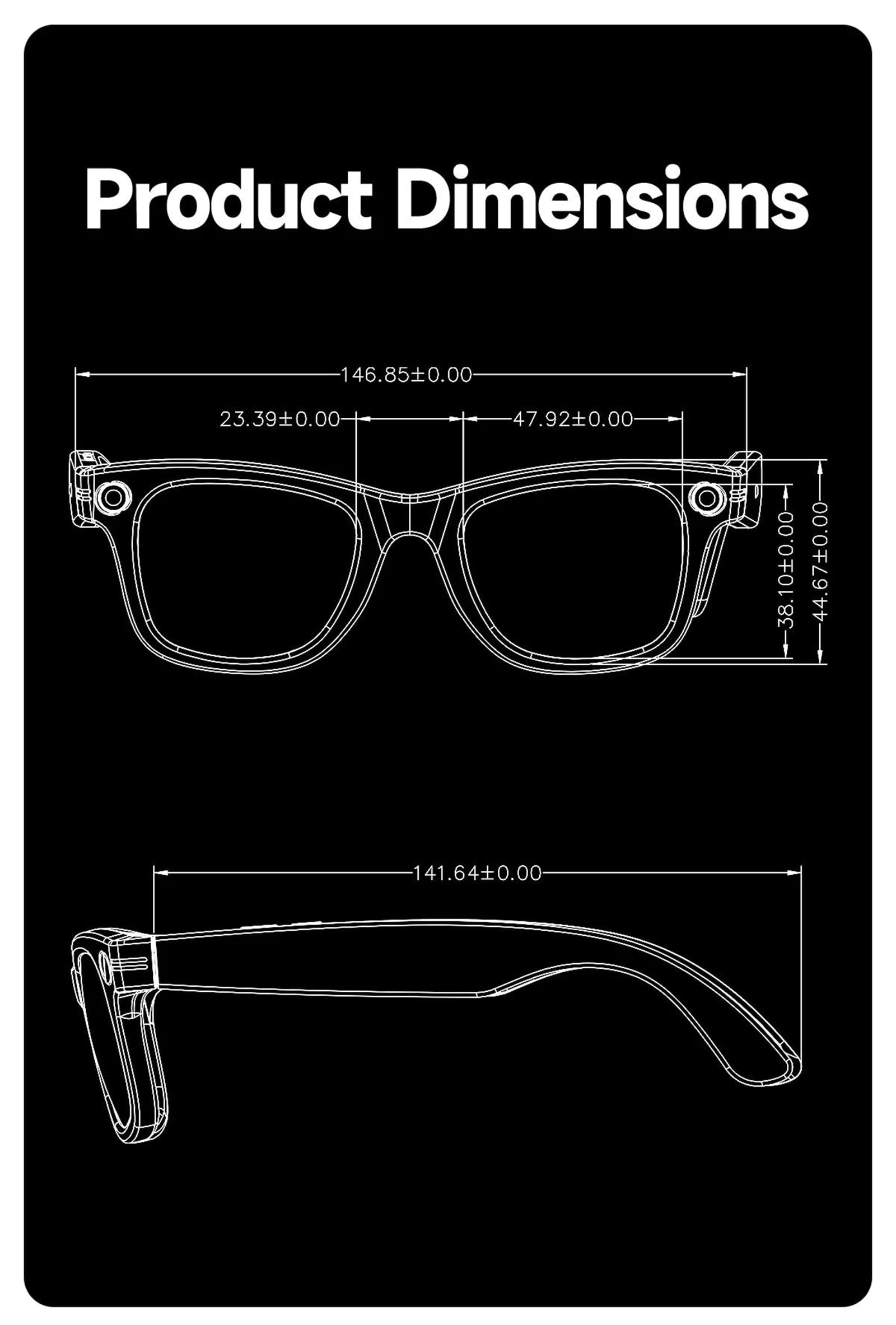 Occhiali intelligenti ia traduzione tramite ia tempo reale modello unisex