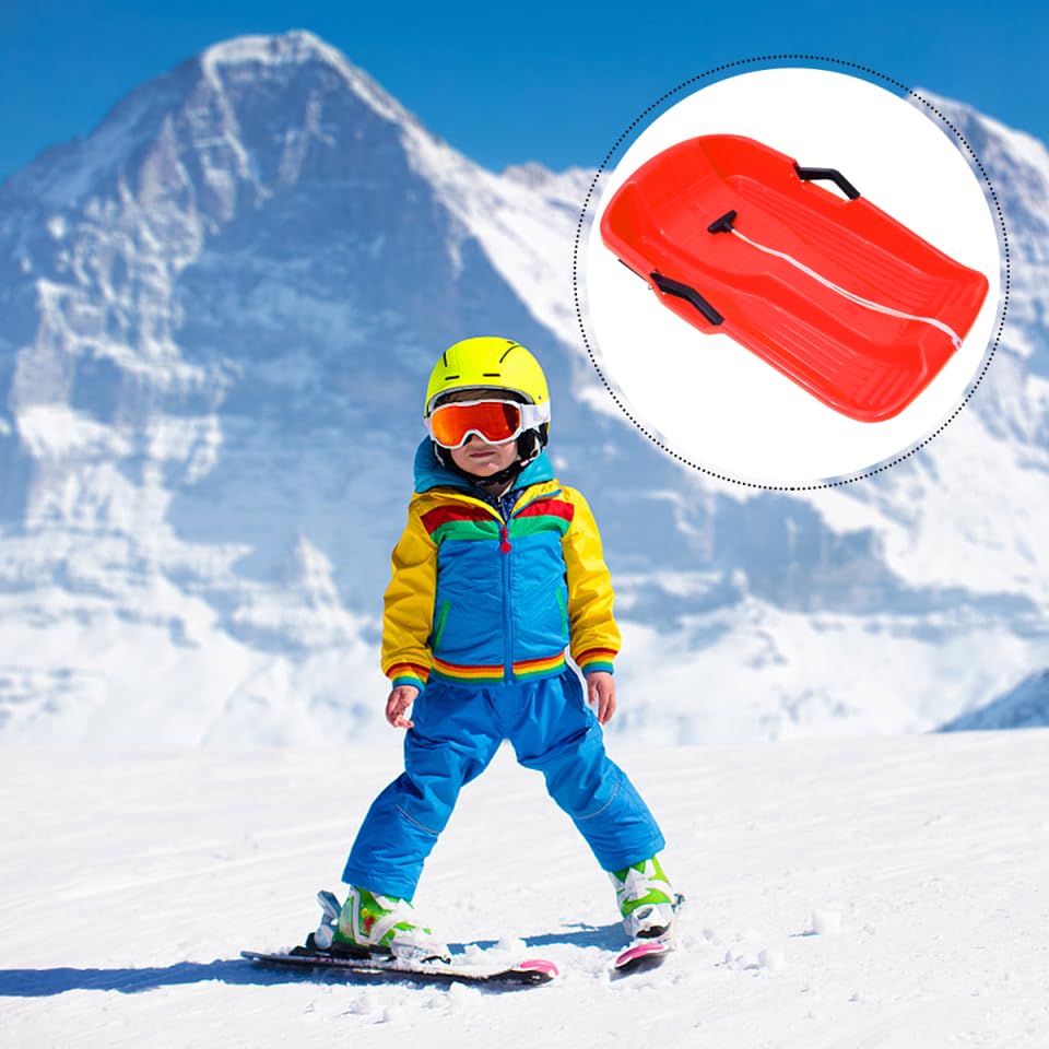 Abaodam Slitta da Neve in Plastica Ispessita 25 Pollici Leggera E Resistente con Impugnatura Antiscivolo per Bambini E Adulti Slittino da Neve Outdoor per E Sabbia
