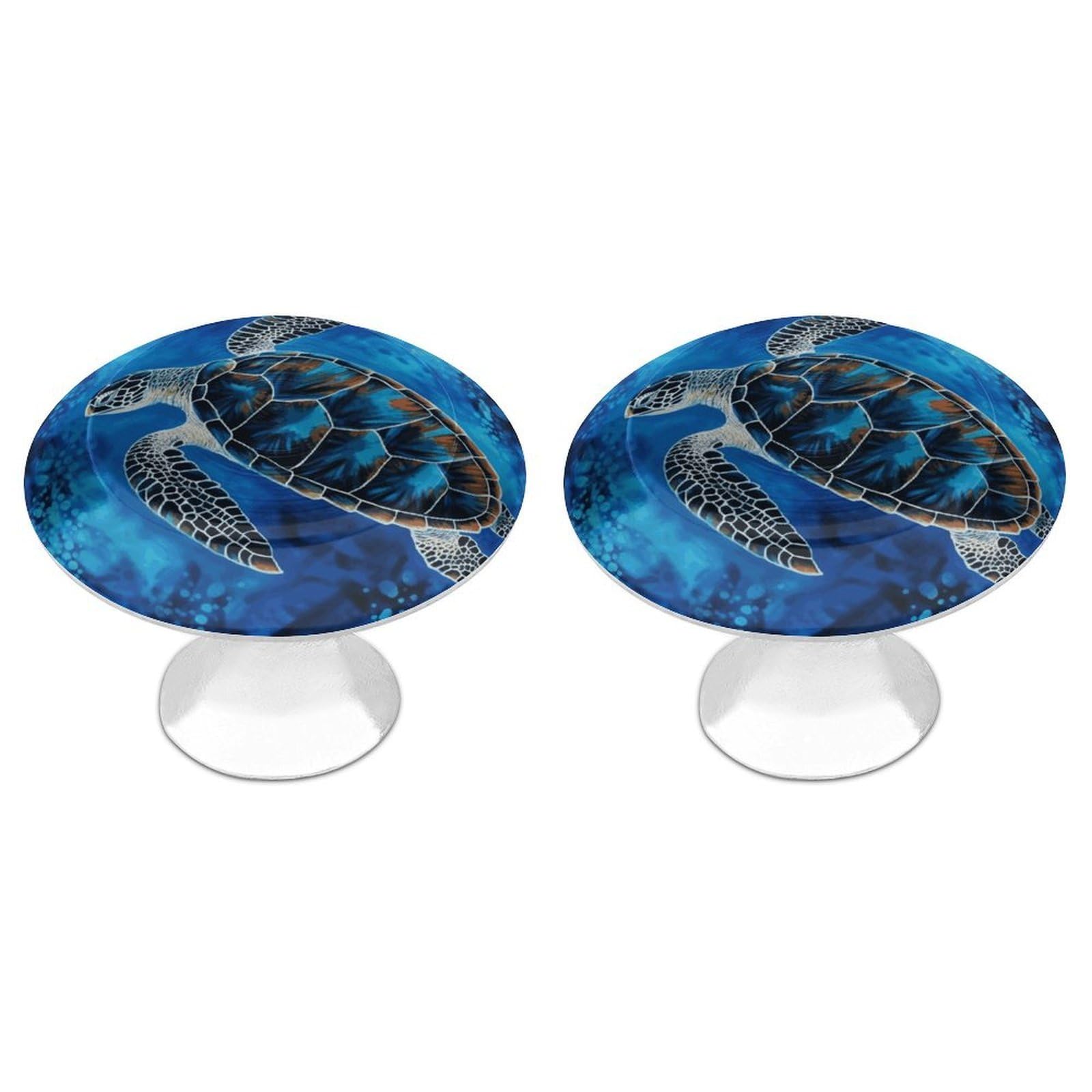 Btcowzrv Style Sea Turtle-Blue 2 Pack Cabinet Knobs Drawer Pulls