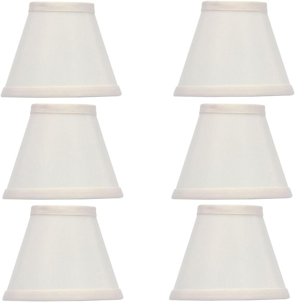 Upgradelights Off White Linen 5 Inch Empire Clip On Chandelier Lamp Shades (Set of six shades) 2.5x5x4.25