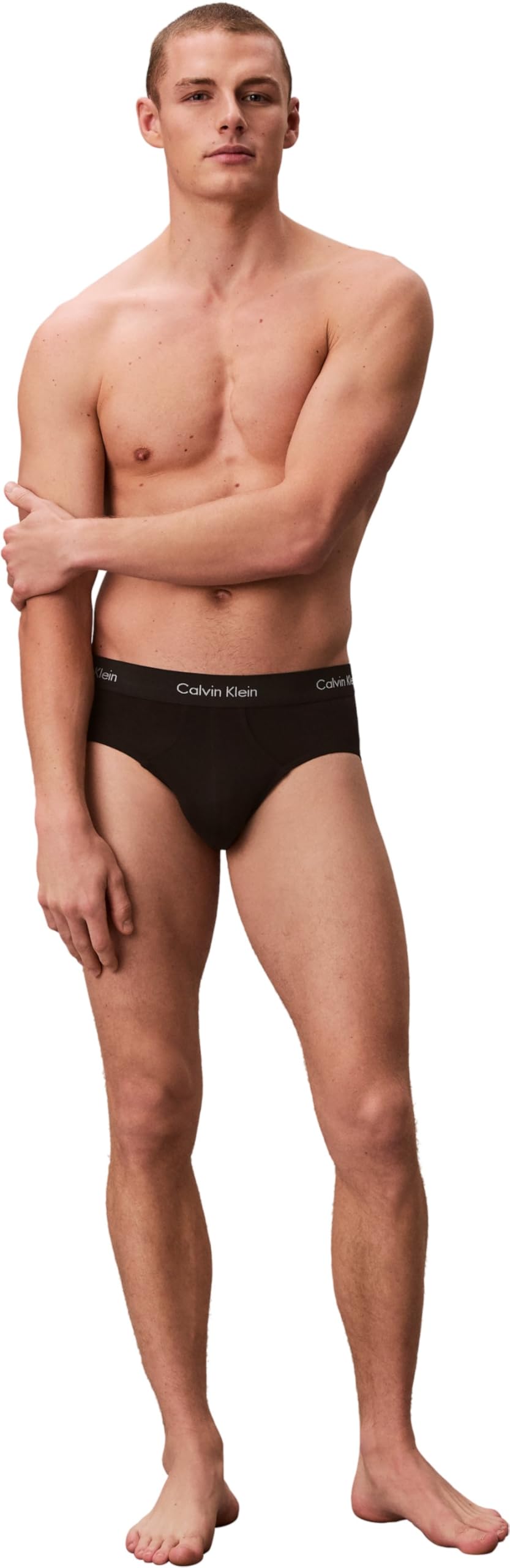Calvin Klein Pack de 3 Calzoncillos Hip Brief para Hombre Algodón Elástico