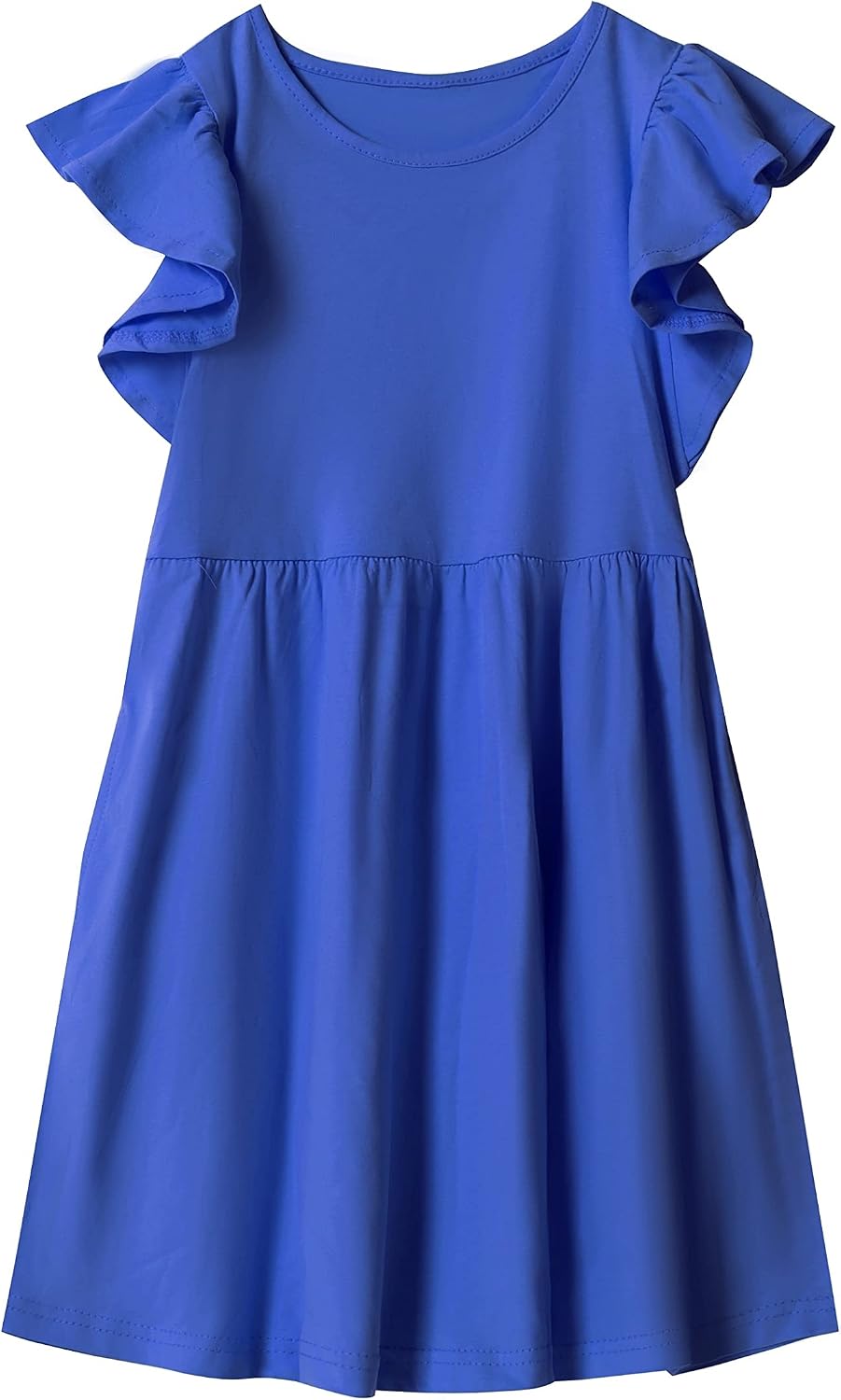 DANI CHINS Girl Casual Flutter Sleeve Dress with Pockets