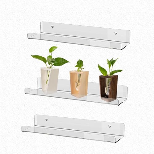 Wanlian 3 Pack Window Shelf For Plants, 15.7 Inch Acrylic Indoor Herb Garden, Window Plant Shelves, For Succulent Planters, Seed Starter Pots, Planters #TOP3