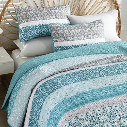 Courtepointe bohème patchwork Wongs Bedding aux finitions matelassées premium - 6