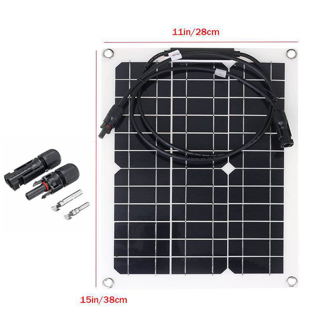 Paneles Solares Flexibles 2 * 100W,Panel Solar Monocristalino 18V,Alta Eficiencia,Ultrafino,Ligero,Módulo Fotovoltaico con Controlador,para RV Techo Caravana Barco