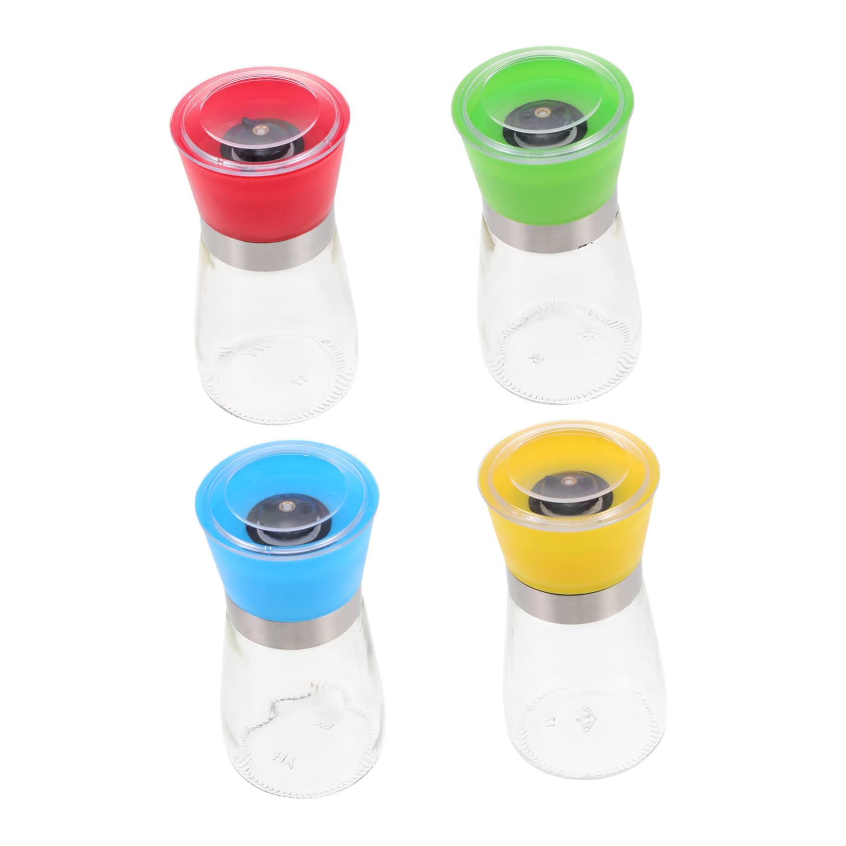 4pcs Hand Grinder Pepper Mill Grinder Pepper Grinder Manual Coffee Seasoning Grinding Tools Coffee Grinder Maker Home Pepper Mill Glass Salt Shaker Spices Grinder Plastic NAMOARLY