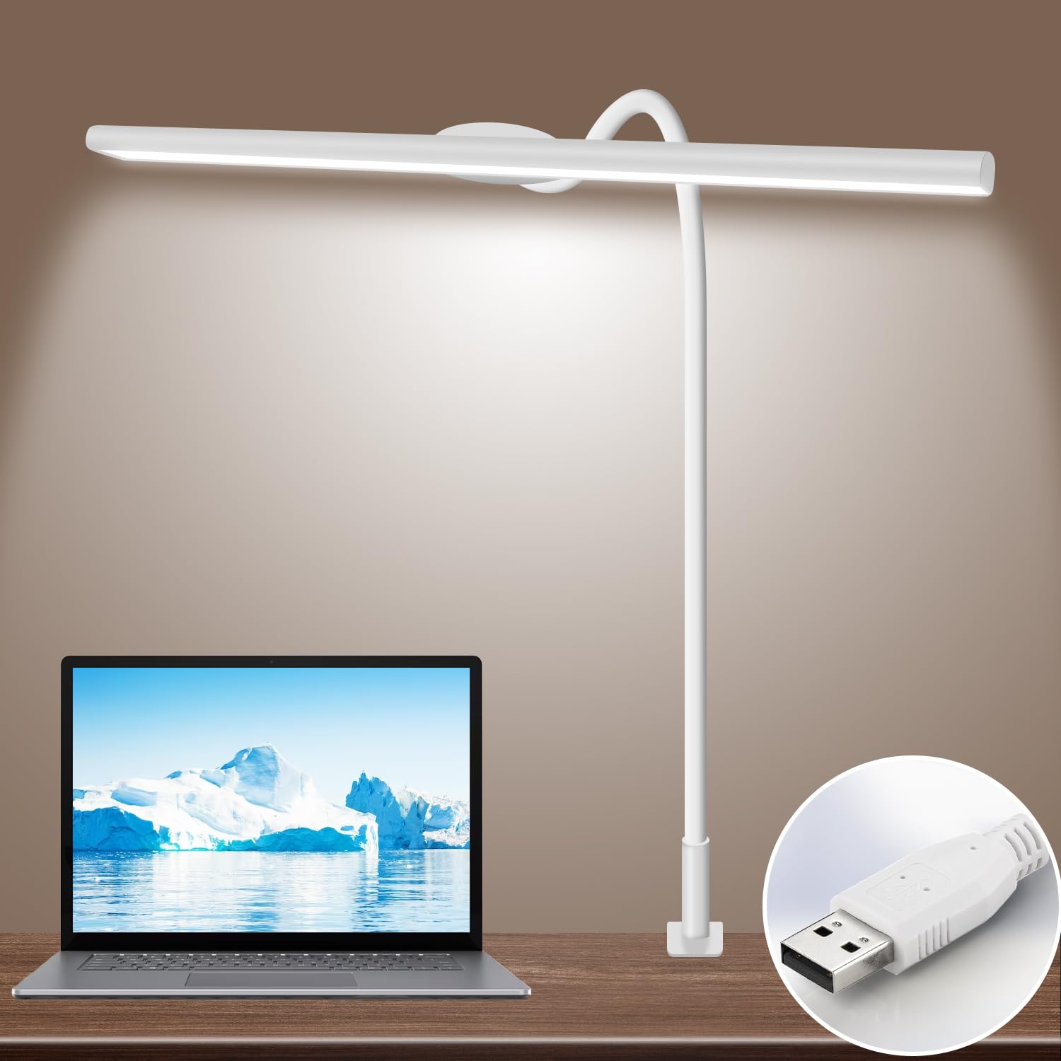 LED Desk Lamp for Office Home - Eye-Caring Architect Task Lamp 30 Lighting Modes Adjustable Flexible Gooseneck Clamp Light for Workbench Drafting Reading Study，English instruction manual,40cm